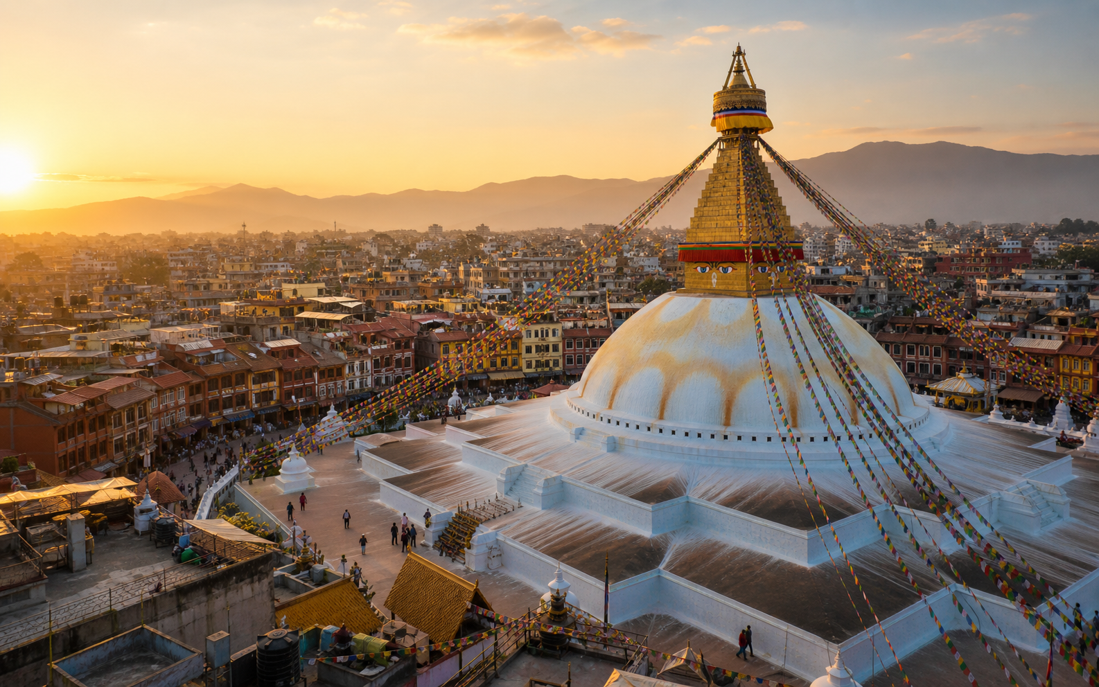 Travelers exploring a Himalayan destination